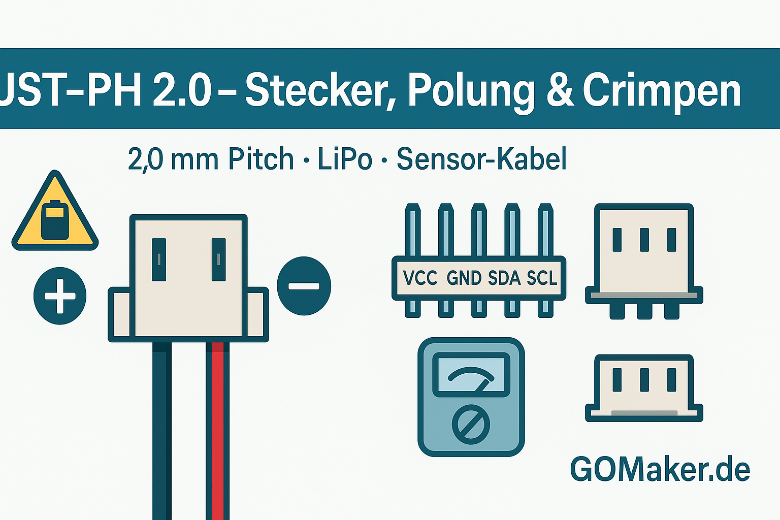 JST-PH 2.0 verstehen – 2,0-mm-Stecksystem für LiPo, Sensoren & Kabelbäume