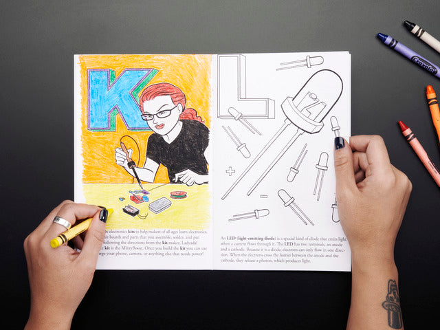 Coloring book - "Ladyada's E is for electronics"