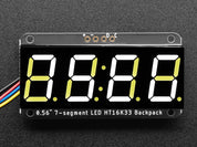 Adafruit 0.56" 4-Digit 7-Segment Display w/I2C Backpack - White