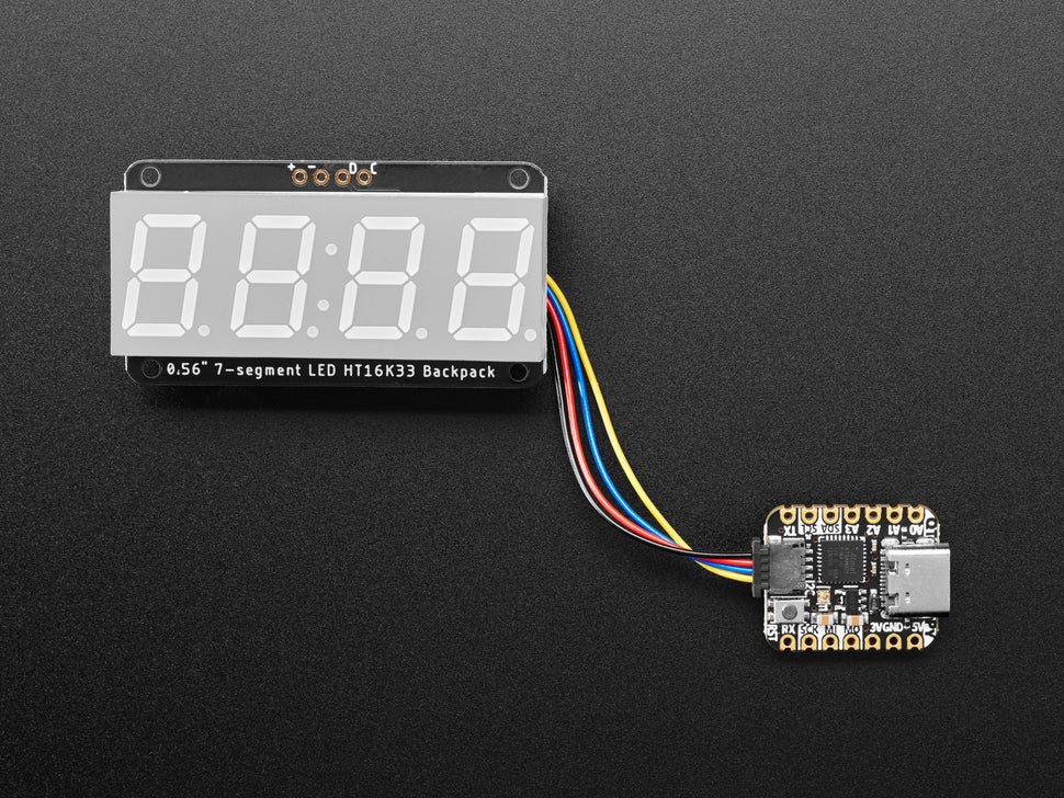 Adafruit 0.56" 4-Digit 7-Segment Display w/I2C Backpack - White
