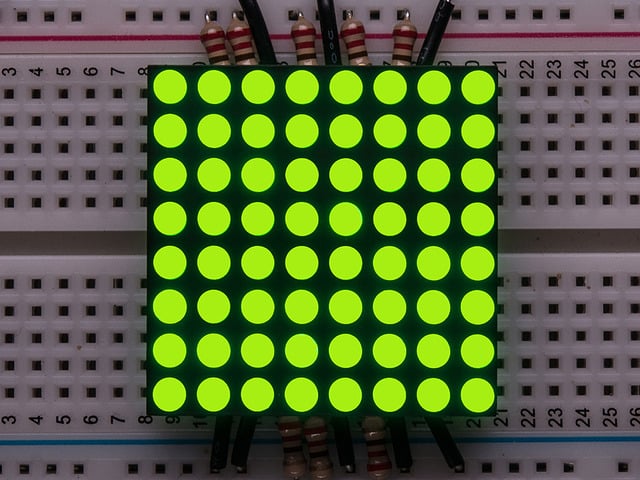 Small 1.2" 8x8 Ultra Bright Yellow-Green LED Matrix