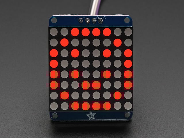 Adafruit Small 1.2" 8x8 LED Matrix w/I2C Backpack - Red