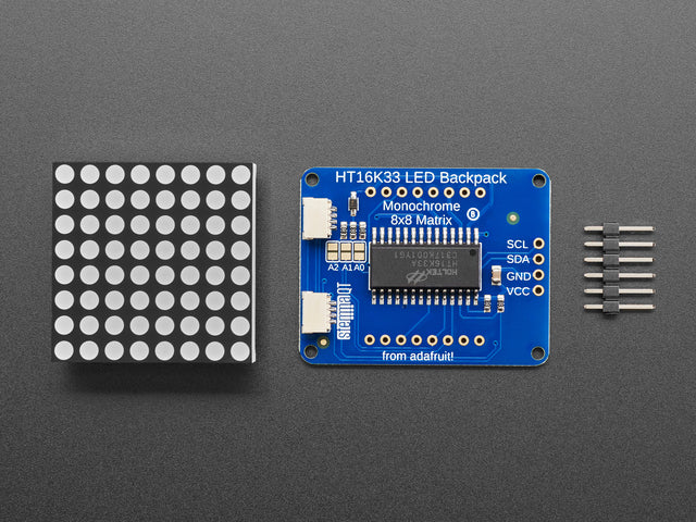 Adafruit Small 1.2" 8x8 LED Matrix w/I2C Backpack - Red
