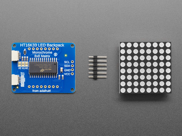 Adafruit Small 1.2" 8x8 LED Matrix w/I2C Backpack - Yellow