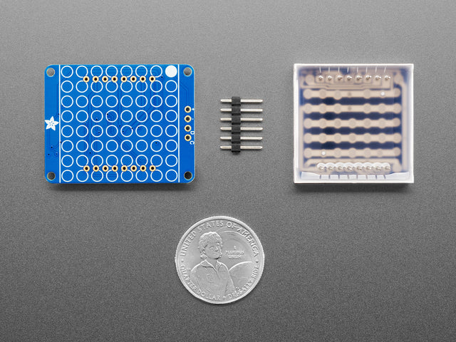 Adafruit Small 1.2" 8x8 LED Matrix w/I2C Backpack - Yellow