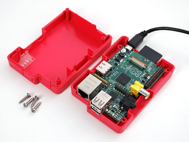 Raspberry Colored Enclosure for Raspberry Pi Model B Computers