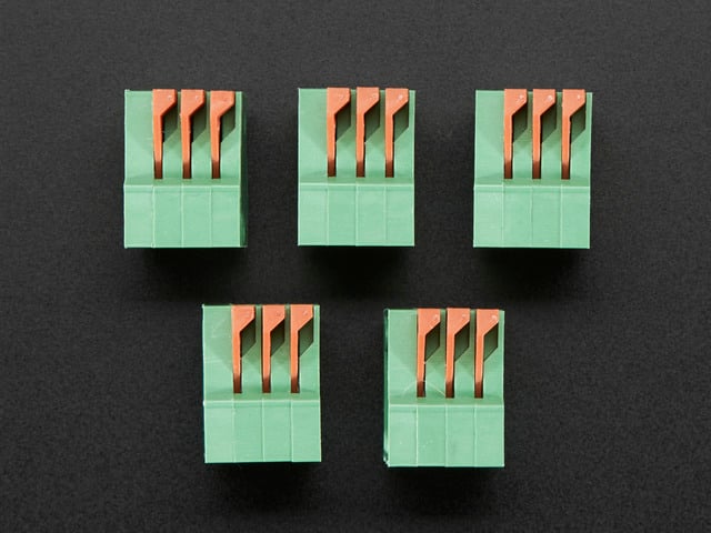 Configurable Spring Terminal Blocks - 3 Pin 0.1" Pitch R/A - x 5
