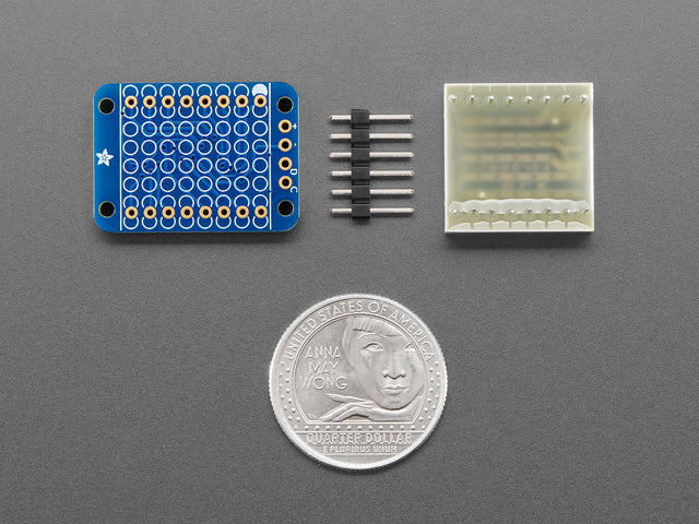 Adafruit Mini 8x8 LED Matrix w/I2C Backpack - Ultra Bright White