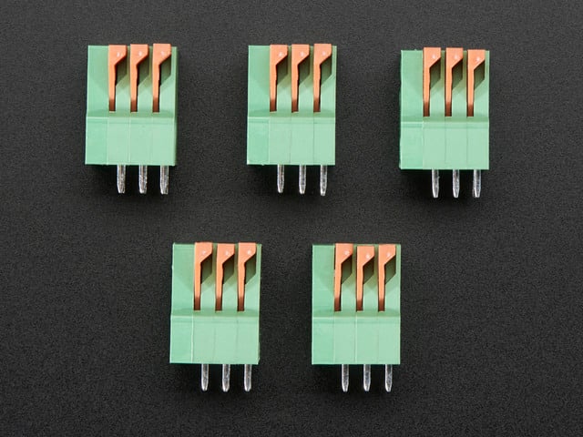 Configurable Spring Terminal Blocks - 3 Pin 0.1" Pitch x 5