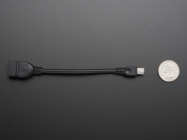 USB OTG Host Cable - MicroB OTG male to A female