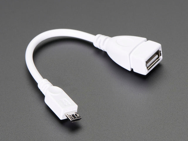 USB OTG Host Cable - MicroB OTG male to A female