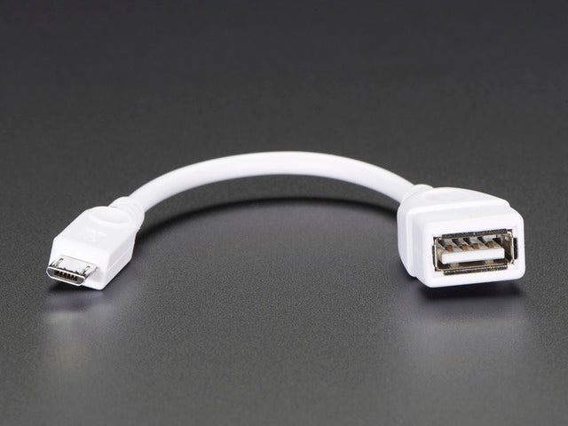 USB OTG Host Cable - MicroB OTG male to A female