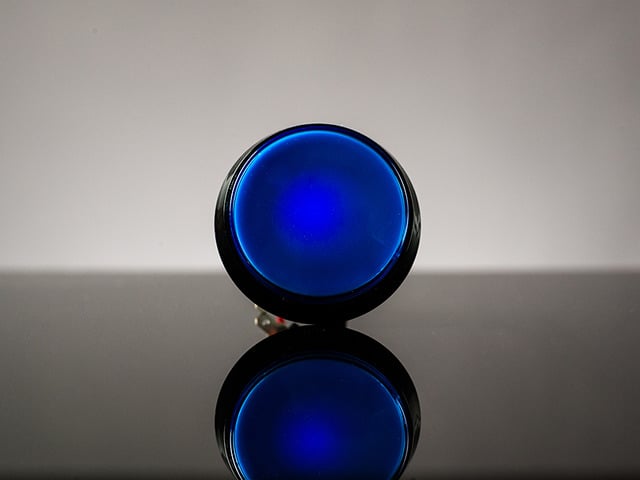Large Arcade Button with LED - 60mm Blue