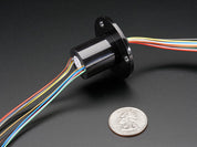 Slip Ring with Flange - 22mm diameter, 12 wires, max 240V @ 2A