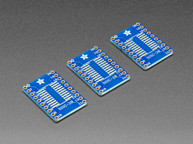 SMT Breakout PCB for SOIC-20 or TSSOP-20 - 3 Pack!