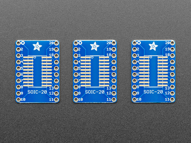 SMT Breakout PCB for SOIC-20 or TSSOP-20 - 3 Pack!