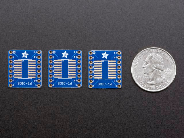 SMT Breakout PCB for SOIC-16 or TSSOP-16 - 3 Pack!