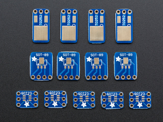 SMT Breakout PCB Set For SOT-23, SOT-89, SOT-223 and TO252