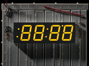 Yellow 7-segment clock display - 1.2" digit height
