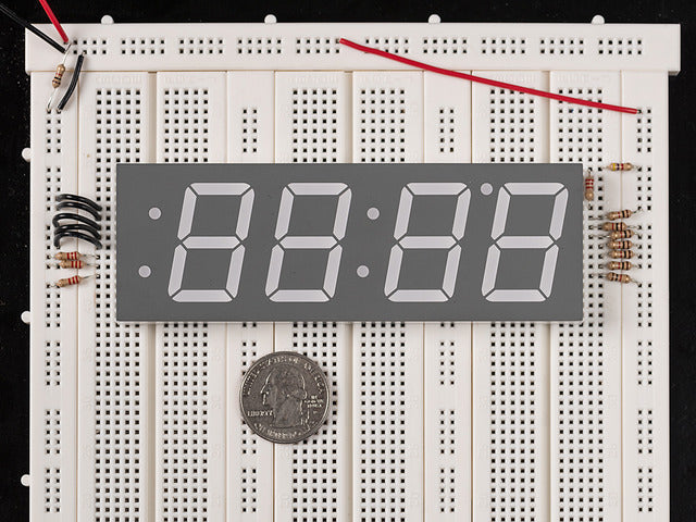Yellow 7-segment clock display - 1.2" digit height