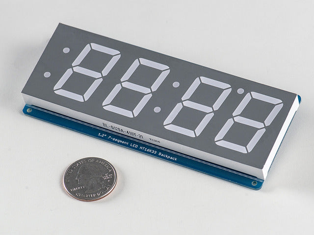 Adafruit 1.2" 4-Digit 7-Segment Display w/I2C Backpack - Green