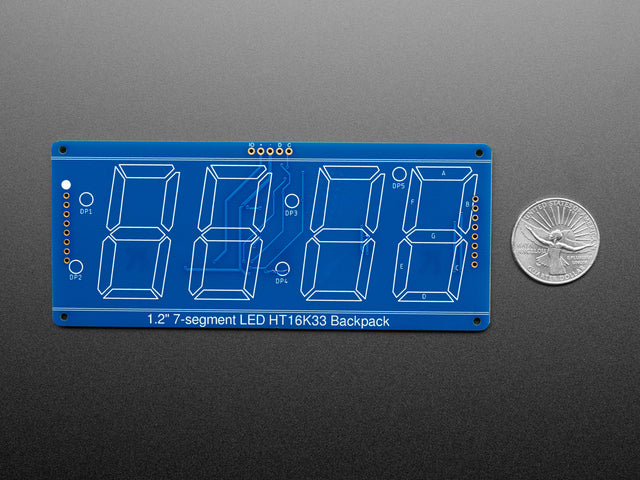 Adafruit 1.2" 4-Digit 7-Segment Display w/I2C Backpack - Yellow