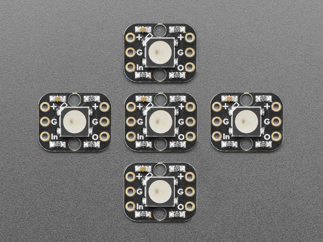 Breadboard-friendly RGB Smart NeoPixel - Pack of 5