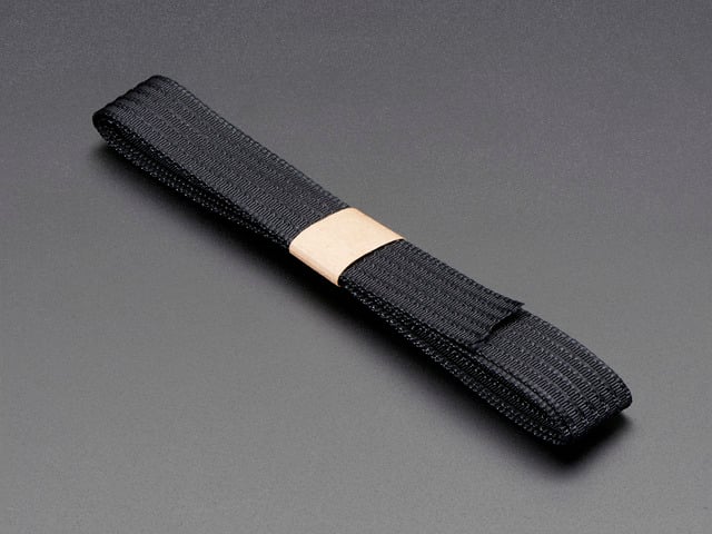 Conductive thread ribbon cable - Black - 1 yard