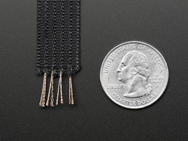 Conductive thread ribbon cable - Black - 1 yard