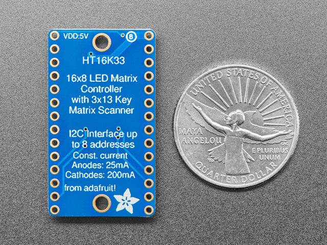 Adafruit 16x8 LED Matrix Driver Backpack -  HT16K33 Breakout