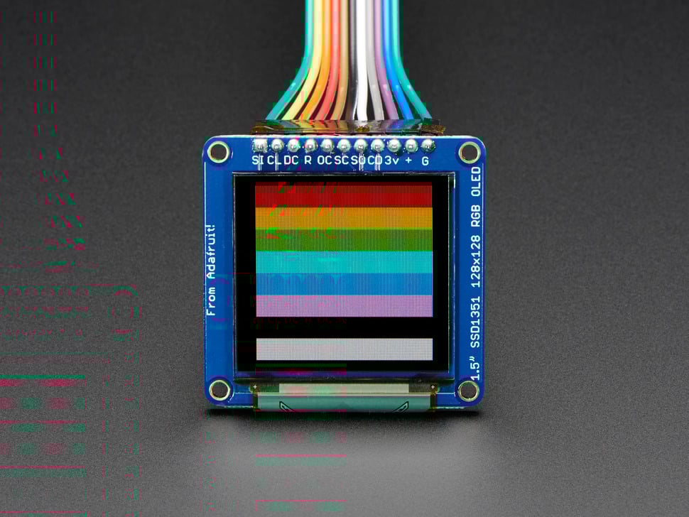 OLED Breakout Board - 16-bit Color 1.5" w/microSD holder