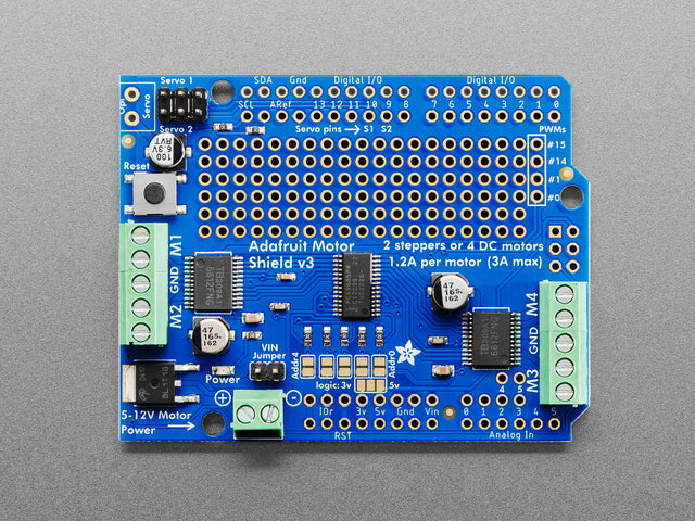 Adafruit Motor/Stepper/Servo Shield for Arduino v2 Kit