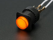16mm Illuminated Pushbutton - Yellow Latching On/Off Switch