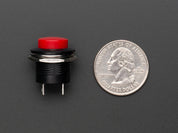 16mm Panel Mount Momentary Pushbutton -  Red