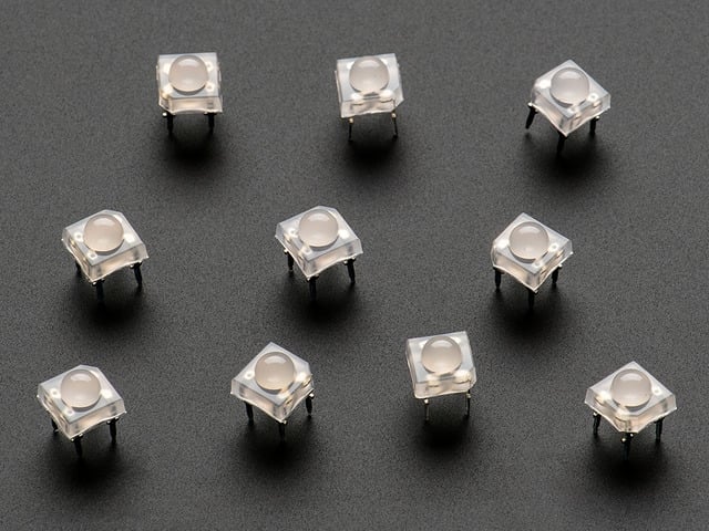 Diffused 'Piranha' Super-flux  RGB (tri-color) LED (10 pack)