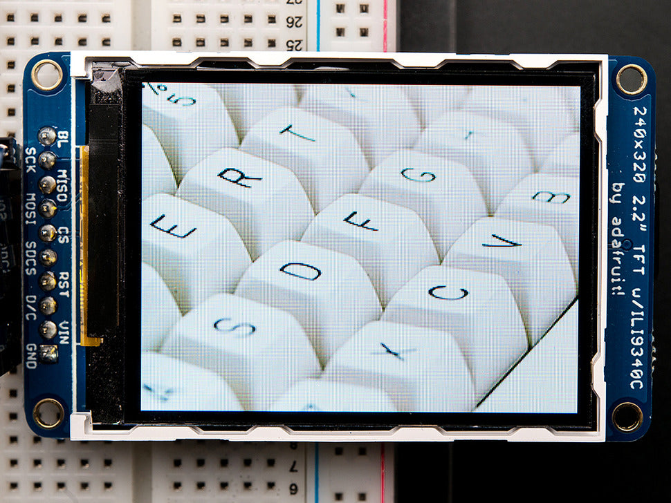 2.2" 18-bit color TFT LCD display with microSD card breakout