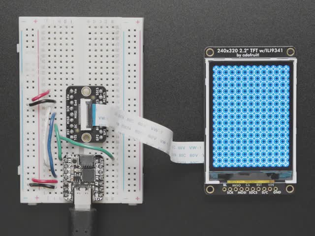 2.2" 18-bit color TFT LCD display with microSD card breakout