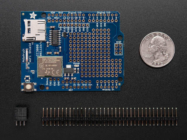 Adafruit HUZZAH CC3000 WiFi Shield with Onboard Antenna