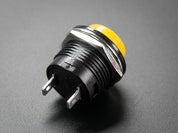 16mm Panel Mount Momentary Pushbutton -  Yellow