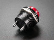 16mm Panel Mount Momentary Pushbutton -  Burgundy