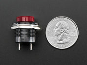 16mm Panel Mount Momentary Pushbutton -  Burgundy