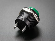 16mm Panel Mount Momentary Pushbutton -  Green