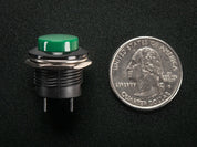 16mm Panel Mount Momentary Pushbutton -  Green