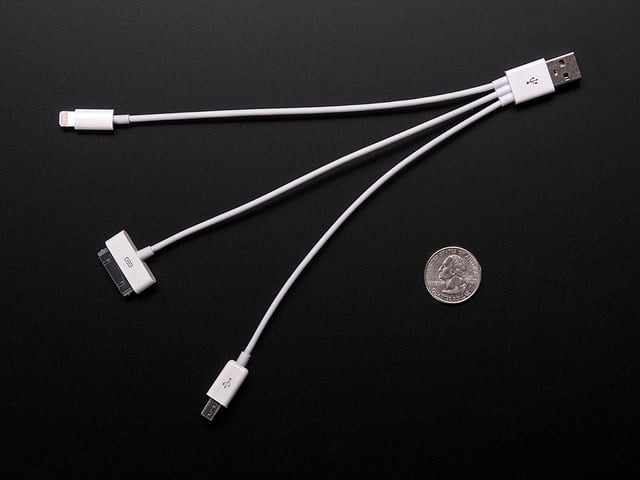 USB 3-Way Charging Cable - iPhone 5/iPhone/iPad and MicroUSB