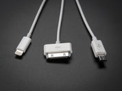 USB 3-Way Charging Cable - iPhone 5/iPhone/iPad and MicroUSB
