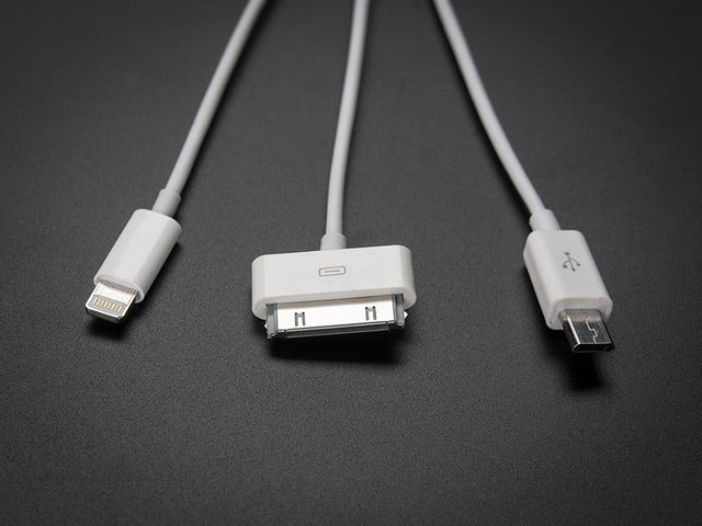 USB 3-Way Charging Cable - iPhone 5/iPhone/iPad and MicroUSB