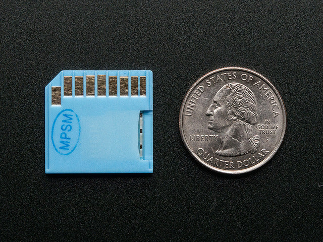 Blue Shortening microSD card adapter for Raspberry Pi & Macbooks
