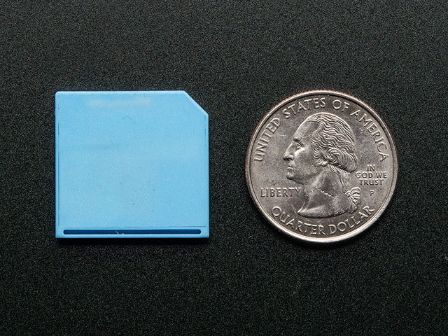Blue Shortening microSD card adapter for Raspberry Pi & Macbooks