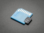 Blue Shortening microSD card adapter for Raspberry Pi & Macbooks
