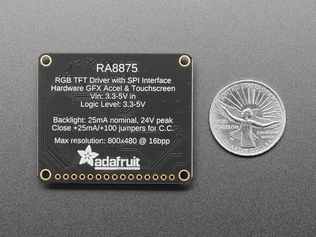RA8875 Driver Board for 40-pin TFT Touch Displays - 800x480 Max